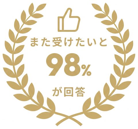 また受けたいと98%が回答